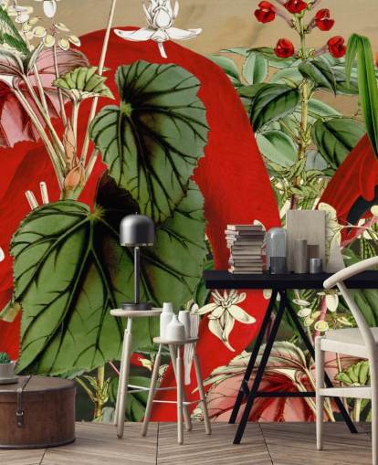 punainen flamingos vehreässä vihreä viidakko tapetti punainen flamingos vehreässä vihreä viidakko tapetti