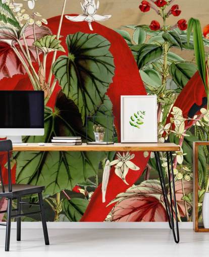 papier peint flamants roses dans la jungle verte papier peint flamants roses dans la jungle verte