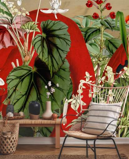 fondo de pantalla de flamencos rojos en la selva verde frondosa fondo de pantalla de flamencos rojos en la selva verde frondosa