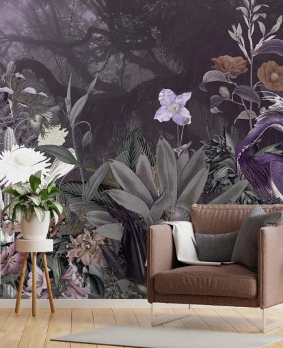 lila blommor och häger tapet lila blommor och häger tapet