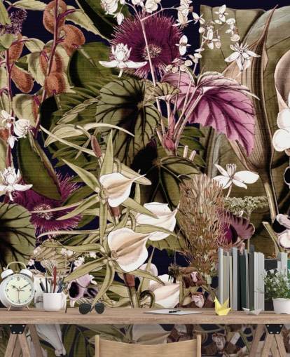 green and purple botanical wallpaper green and purple botanical wallpaper