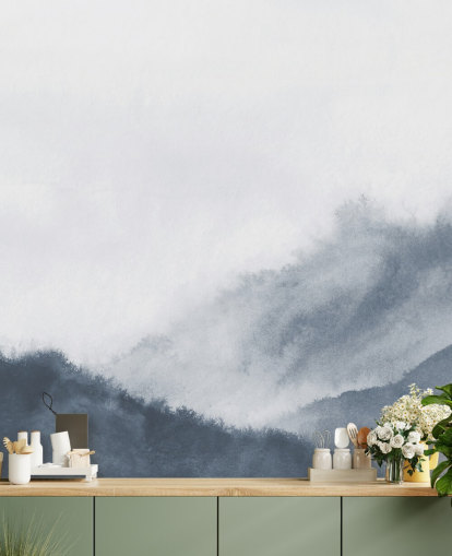 sumuiset vuoret harmaalla akvarellitaustakuvalla sumuiset vuoret harmaalla akvarellitaustakuvalla