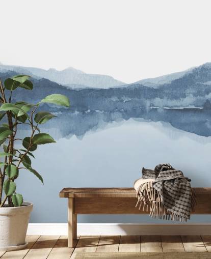 blå sø og bjerge tapet blå sø og bjerge tapet