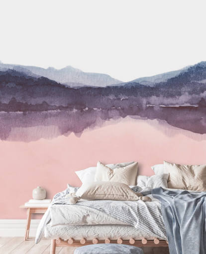 watercolour pink and purple mountain wallpaper watercolour pink and purple mountain wallpaper