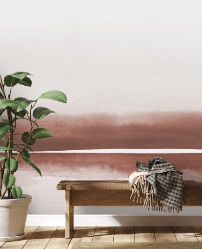 terrakotta og hvitt abstrakt maleri tapetmaleri for soverom og stuer terrakotta og hvitt abstrakt maleri tapetmaleri for soverom og stuer