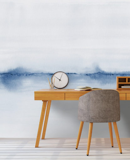 papier peint paysage bleu aquarelle papier peint paysage bleu aquarelle