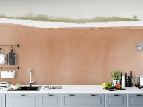 terracotta and sage green abstract wallpaper