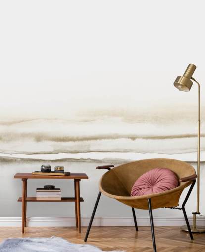 akvarellandskab i bløde beige toner tapet akvarellandskab i bløde beige toner tapet