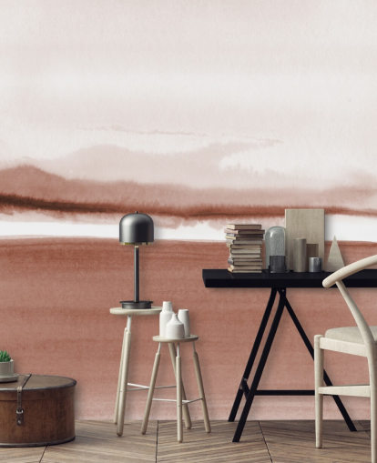 terracotta getinte abstracte landschapsbehang terracotta getinte abstracte landschapsbehang