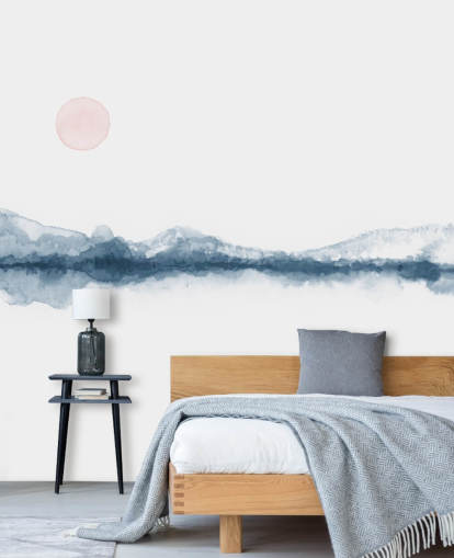 navy, terracotta and white minimal landscape wallpaper navy, terracotta and white minimal landscape wallpaper