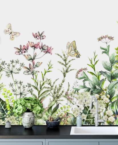 eng blomster og sommerfugler tapet eng blomster og sommerfugler tapet