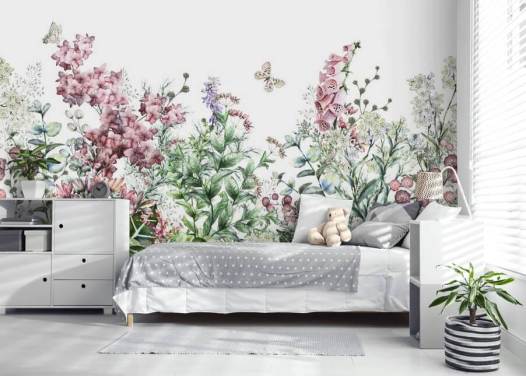 pretty pink and white meadow flowers wallpaper