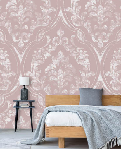 dusty pink and white damask wallpaper dusty pink and white damask wallpaper