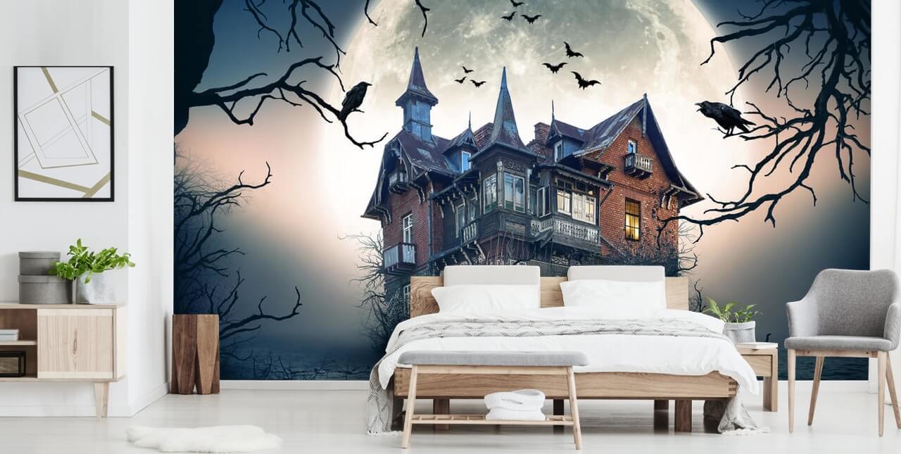 spooky house wallpaper