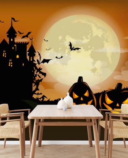spooky castle and pumpkins wallpaper spooky castle and pumpkins wallpaper