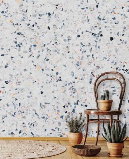 Blå flekkete terrazzo tapet Blå flekkete terrazzo tapet