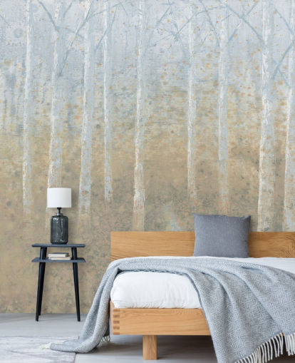 neutrale und beige Birkenbaum-Tapete neutrale und beige Birkenbaum-Tapete