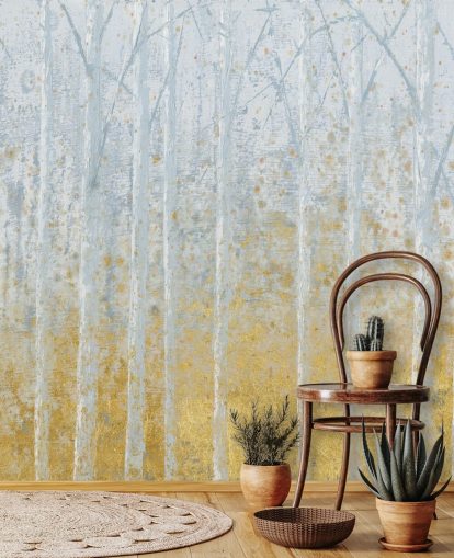 papel de parede de vidoeiro dourado e cinza pastel papel de parede de vidoeiro dourado e cinza pastel