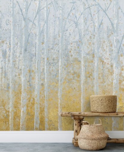 kulta ja pastelli harmaa koivu tapetti kulta ja pastelli harmaa koivu tapetti