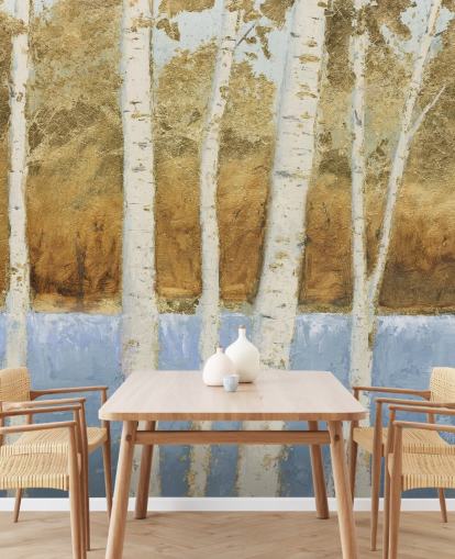 abstrakte See und Birke Tapete abstrakte See und Birke Tapete