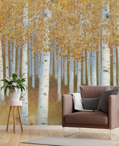 sinappi ja kulta koivu tapetti sinappi ja kulta koivu tapetti