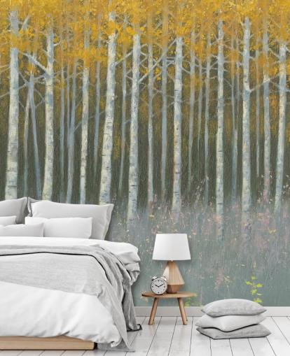 yellow leaves on birch trees wallpaper yellow leaves on birch trees wallpaper