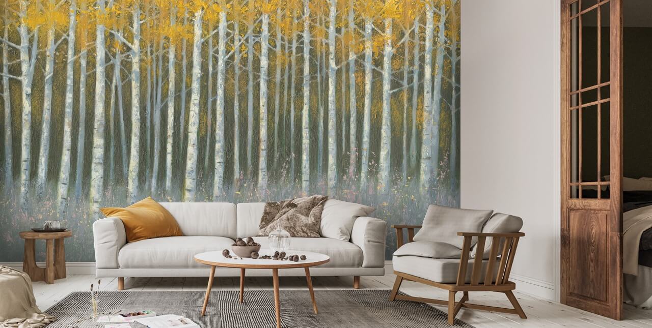 Forest Dusk Wall Mural | Wallsauce US