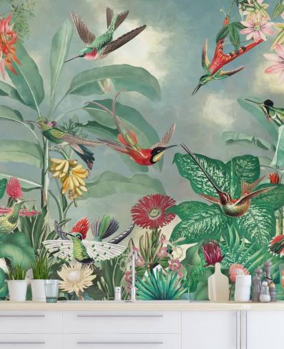 selva tropical e papel de parede de pássaros selva tropical e papel de parede de pássaros