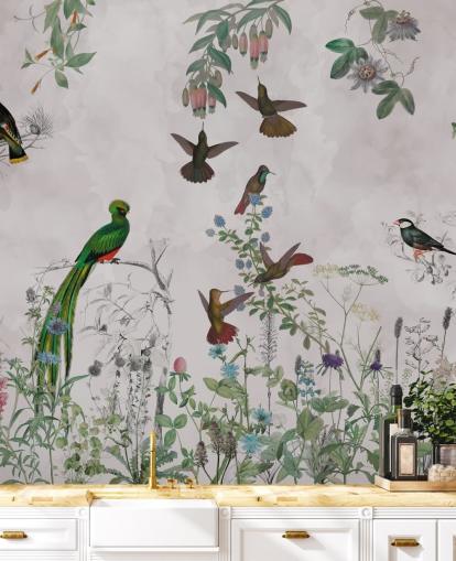 papier peint oiseaux et plantes papier peint oiseaux et plantes
