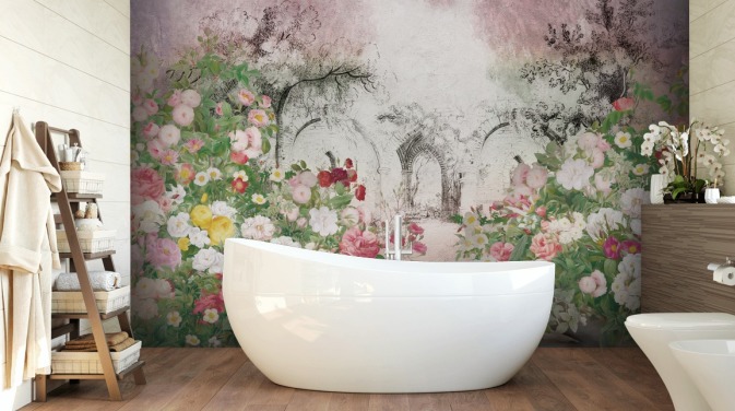 pretty rose garden wallpaper