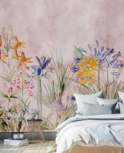 carta da parati colorata fiori selvatici carta da parati colorata fiori selvatici