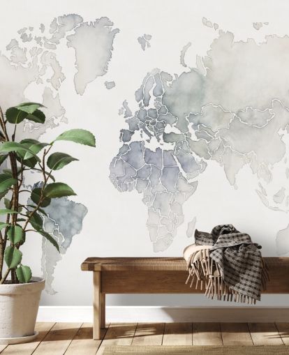 lichtgrijs wereldkaart behang lichtgrijs wereldkaart behang