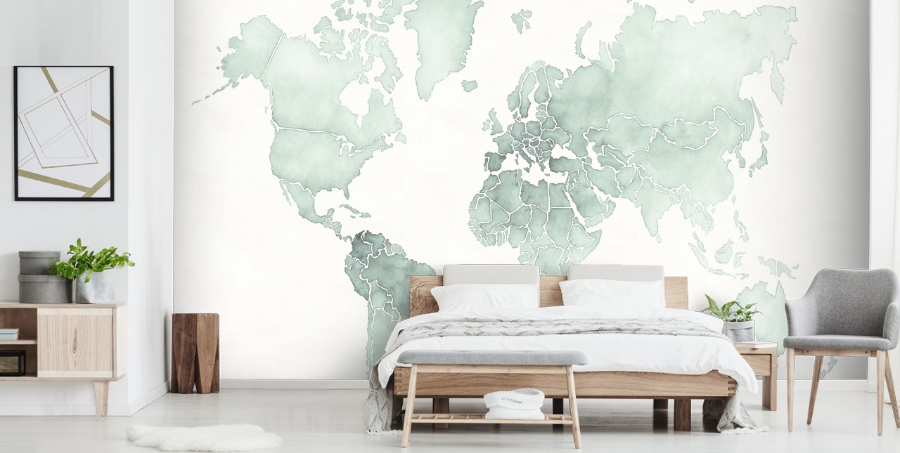 mint toned world map wallpaper mint toned world map wallpaper