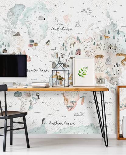 nursery animal world map wallpaper nursery animal world map wallpaper