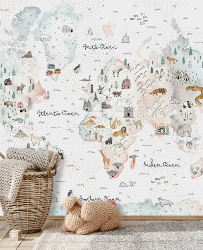 carta da parati mappa del mondo degli animali carta da parati mappa del mondo degli animali