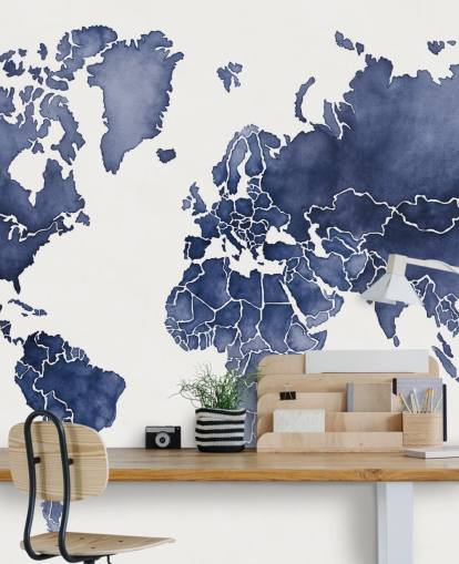 indigo watercolour map wallpaper indigo watercolour map wallpaper