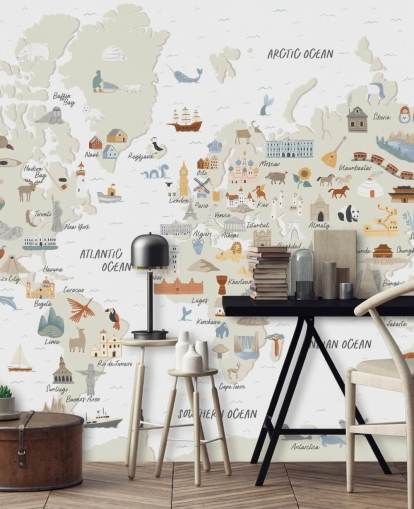 natural toned kids world map wallpaper natural toned kids world map wallpaper