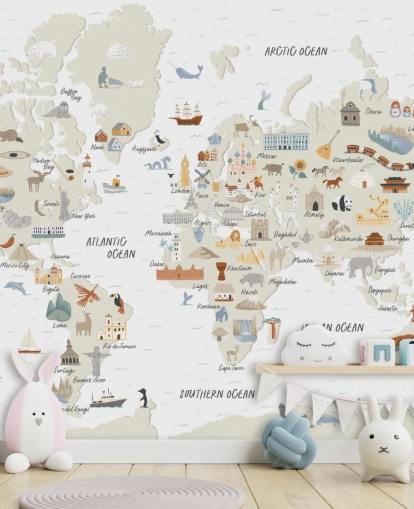 natural toned kids world map wallpaper natural toned kids world map wallpaper