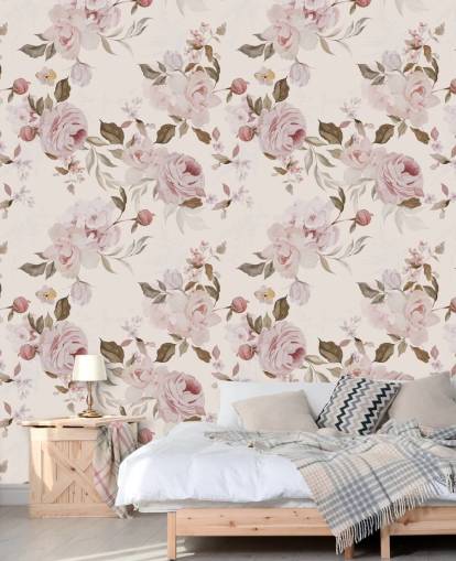 papel de parede floral rosa empoeirado papel de parede floral rosa empoeirado