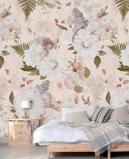 pastell rosa floral tapet pastell rosa floral tapet