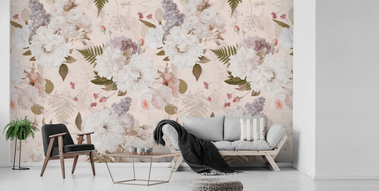 pastel pink floral wallpaper