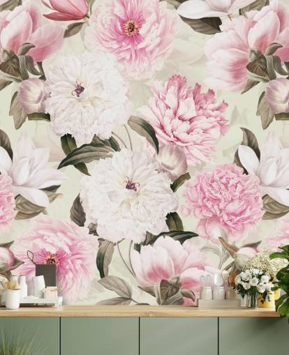blush vintage peonies spring garden wallpaper blush vintage peonies spring garden wallpaper
