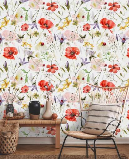 poppies and wildflowers wallpaper poppies and wildflowers wallpaper