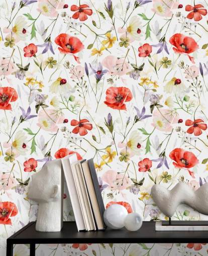 poppies and wildflowers wallpaper poppies and wildflowers wallpaper