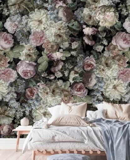 pastel tonet vintage blomster tapet pastel tonet vintage blomster tapet