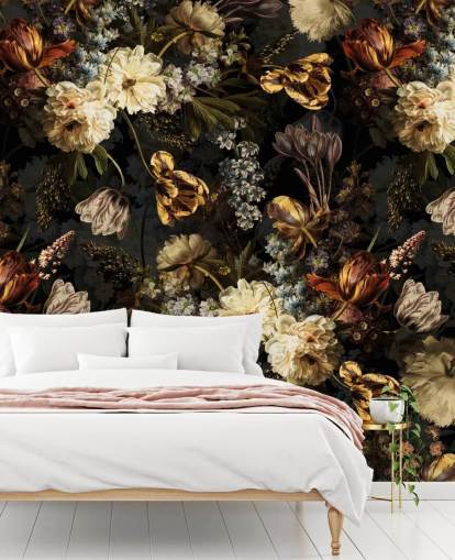 dark floral golden tones wallpaper dark floral golden tones wallpaper