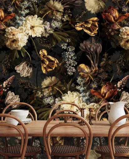 dark floral golden tones wallpaper dark floral golden tones wallpaper
