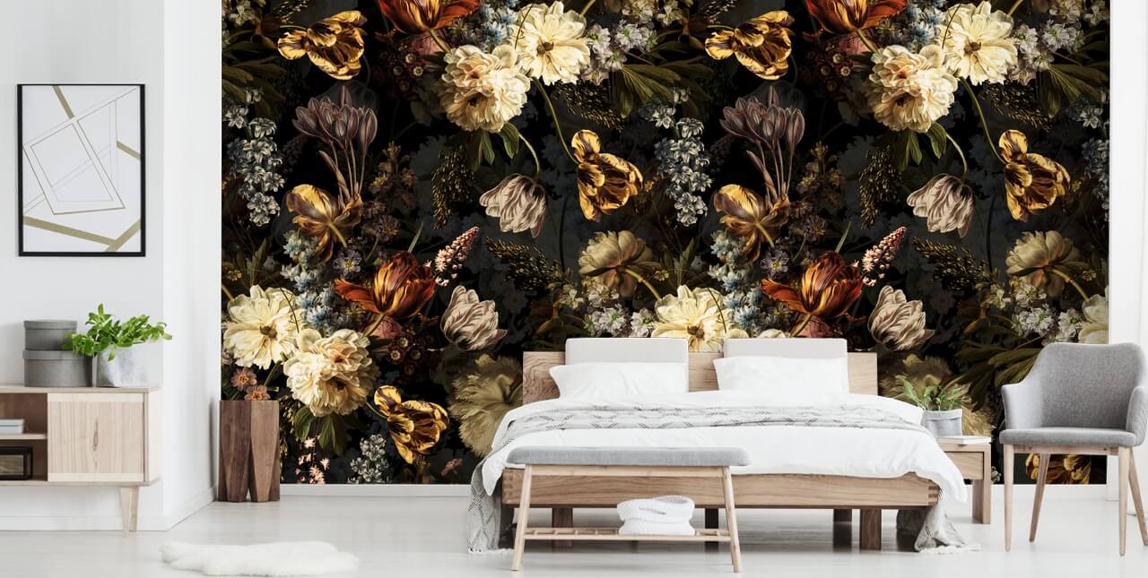 dark floral golden tones wallpaper dark floral golden tones wallpaper