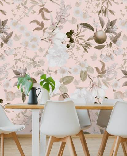 Vintage Blush exotische Pfingstrosen und tropische Früchte Gartent Vintage Blush exotische Pfingstrosen und tropische Früchte Gartent