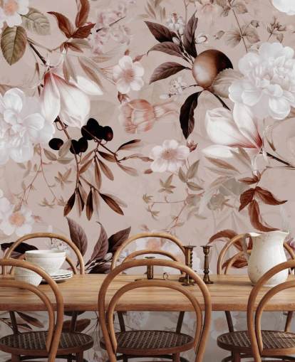 støvete rosa floral tapet støvete rosa floral tapet